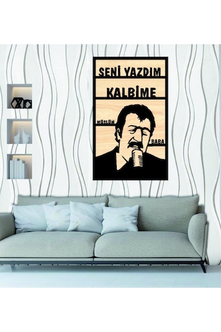 Müslüm Baba Seni Yazdım Kalbime Ahşap Duvar tablo