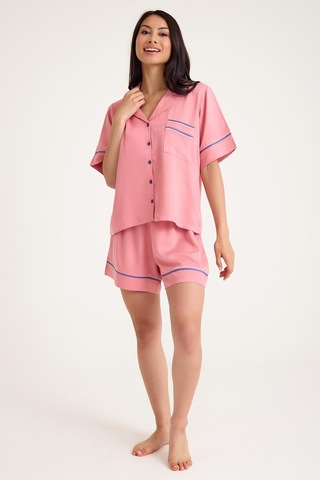 Dream Pembe 4 Lü Viskon Pijama Takım Seti Pembe