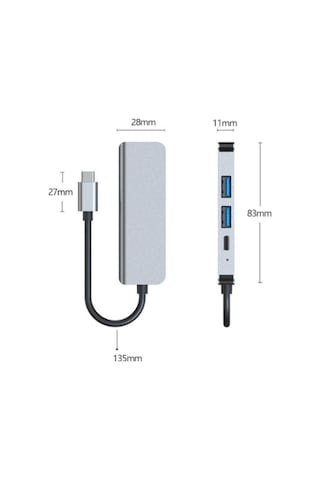 4 İn 1 Type-c To Hdmi 4k Usb 3.0 Dönüştürücü Adaptör