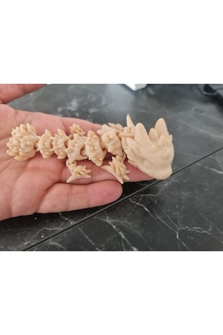Ahşap Malzeme Yavru Kertenkele Sürüngen Oyuncak Hareketli 10cm