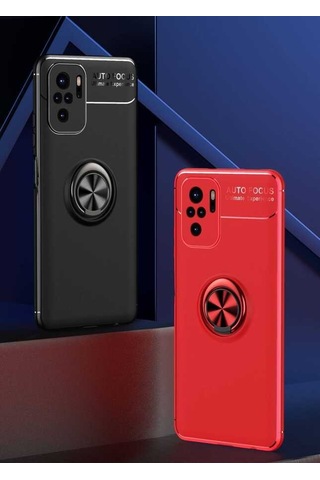 Xiaomi Poco M5s Kılıf Yüzüklü Magnetli Ravel Case Kapak