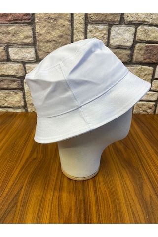 Hamze Bucket Kova Model Gabardin Kumaş Renkli Yazlık Şapka Beyaz