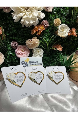 Uv Baskı Pleksi Magnet Söz, Nişan, Nikah, Düğün, Kına 15 Adet Ahşap Renkli