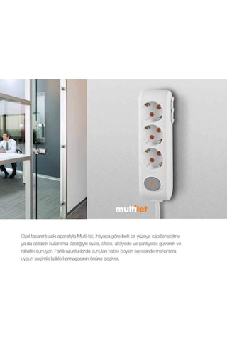 Viko Multi-let Siyah Dörtlü Priz Topraklı Kablolu Çocuk Korumalı 3 Mt 0