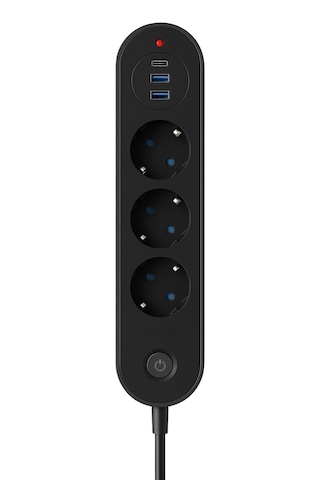 Termal Akım Korumalı 3 Priz + 3 Usb 2 Usb-a + 1 Usb-c Çoklayıcı 2500w Güvenlikli Anahtarlı Priz 2 M