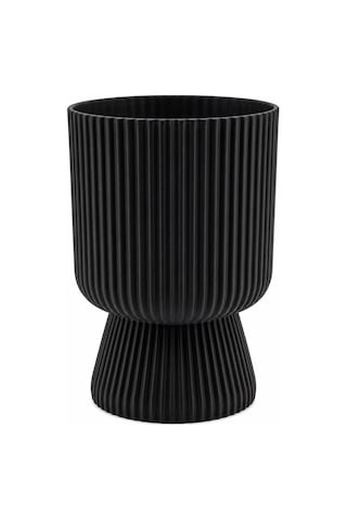 Omnipazar So-ltsa02 Lotus Ayaklı Plastik Vazo Çiçek Saksı 5 Litre No: 2 Siyah