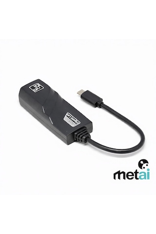 Metai Usb Type-c To Ethernet Dönüştürücü 1000 Mbps Usb 3.0 Gigabit Lan Adaptör Apple Uyumlu MacBook , Laptop, Tablet Hızlı İnternet Adaptörü