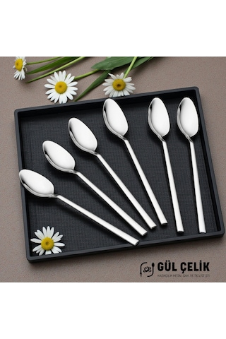 12 Parça Yemek Kaşığı Sade Çubuk Model 18/0 Kalite Çelik