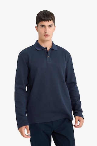 Defacto %100 Pamuk Regular Fit Polo Yaka Düğmeli Dokulu Sweatshirt E9627ax25aunv64 Lacivert