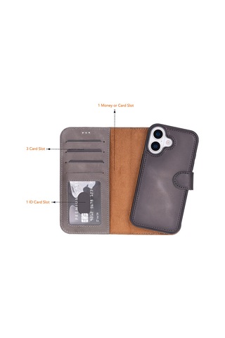 İphone 17 Leather Detachable Wallet Case