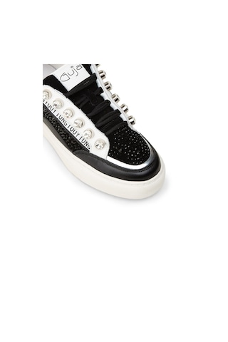 Deery Kadın Hakiki Süet Siyah Taş Detaylı Sneaker - 26273zsyhc01