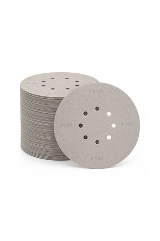 Alçıpan Duvar Zımparası 125 Mm 8 Delikli 100 Kum 50 Adet Ekonomik Paket