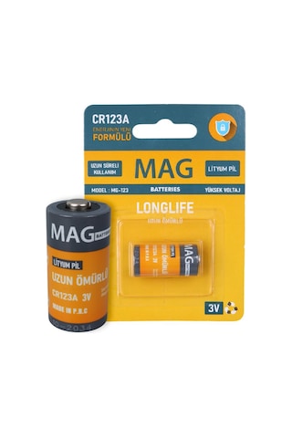 Mag Batteries Mg-123 Cr123a 3 Volt Lityum Fotoğraf Makinesi Pili Tekli Blister