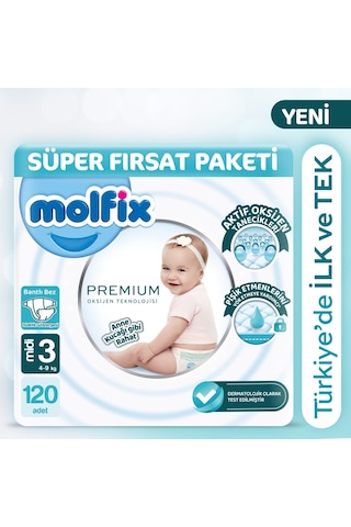 Molfix Premium Süper Fırsat Paketi 3 Beden 120 Adet 3 Numara