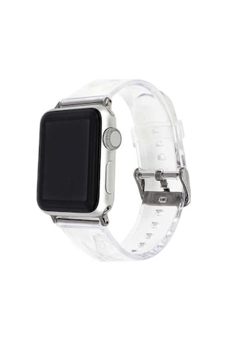 Apple Uyumlu Watch 44Mm Krd-13 Şeffaf Silikon Kordon-Renksiz