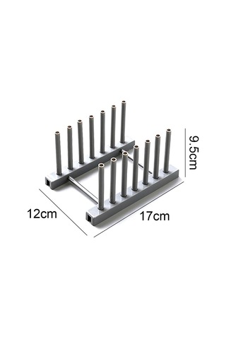 Bambu Tepsi Bulaşıklık Mutfak Depolama Gri -