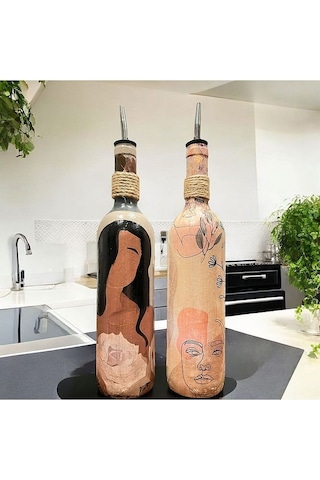 Soyut Kadın Ve Bohem Desenli Özel Tasarım Yağdanlık-sirkelik Sosl