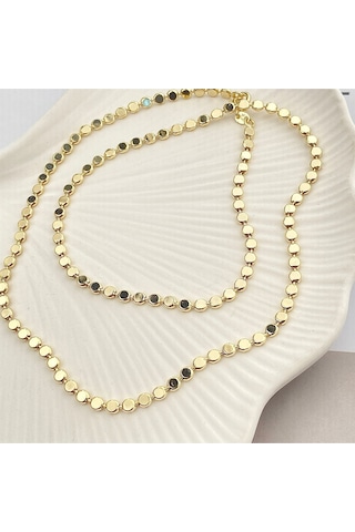 Dorika Kolye Ezme Topcuklu Kadın Kolye Kararmaz Xuping 50cm 14 Ayar Gold