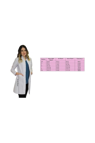Hakim Yaka Kadın Doktor Önlüğü Hemşire Öğretmen Beyaz Önlük (508603174)