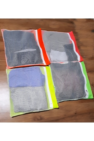 4 Adet 4 Renk Bavul İçi Düzenleyici - Fermuarlı Valiz Organizeri Renkli