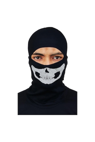 Belifanti Collection Unisex Siyah Kurukafa Termal Kar Maskesi İskelet Maske Beden Tek Siyah