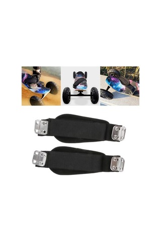 Pazly Suntek Elektrikli Kaykay Ayarlanabilir Ayak Kayışları Ve Stand Siyah Siyah