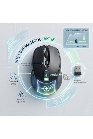 Siyah Kablosuz Ofis Mouse 2.4g Optik Lens Güç Tasarruf Modlu Tak Çalıştır 10 Metre Menzil Diğer