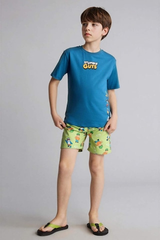 Defacto Stumble Guys Deniz Şortu Erkek Çocuk H1899a826hsgn443 Yeşil-gn443