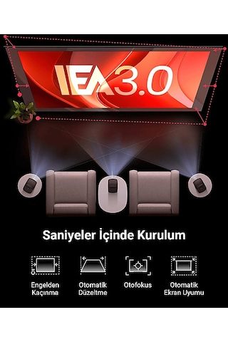 Anker Nebula Mars 3 Air Akıllı Taşınabilir Wifi Kablosuz Projeksiyon Cihazı Siyah