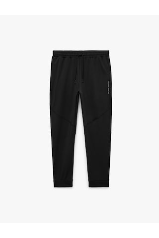 Koton Baskılı Paçası Lastikli Cepli Beli Bağcıklı Jogger Spor Eşofman Altı Siyah 7wam40077nk