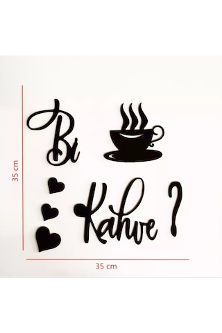 Bi Kahve Ahşap Dekoratif Duvar Yazısı