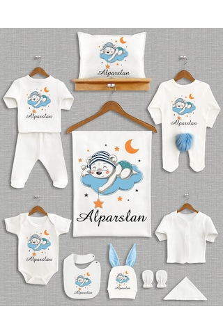 Ponponlu Tavşan Kulaklı İsme Özel Hastane Çıkışı 11'li Ekru