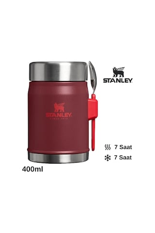 Stanley Classic Legendary Kaşıklı Yemek Termosu 0.4l Termos Kamp Matara Bordo