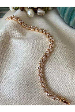 Vıp Çift Sıra Yaprak Bileklik Çok Renkli