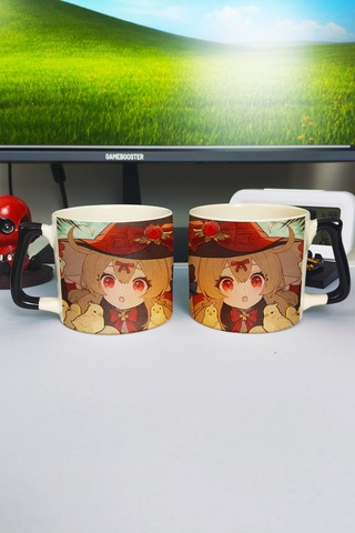 Klee Genshin İmpact Baskılı Seramik Lüks Kupa 1 Adet Özel Siyah Kulp Dalga Kulp V5d Çok Renkli