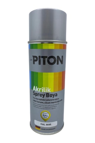 Piton Akrilik Sprey Boya 400 Ml Ral9006 Gümüş Gri