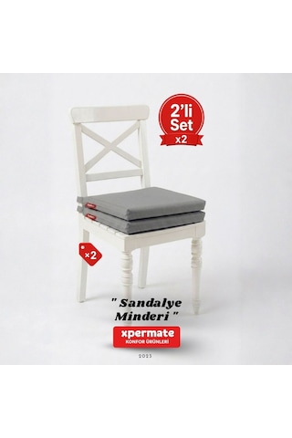 Xpermate 2'li Sandalye Minderi Su İtici Kumaş 40 x 40 CM Antrasit