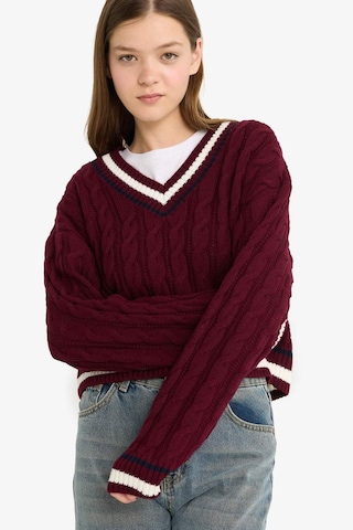 Defacto Coool Regular Fit V Yaka Kazak C7321ax25wnbr456 Bordo