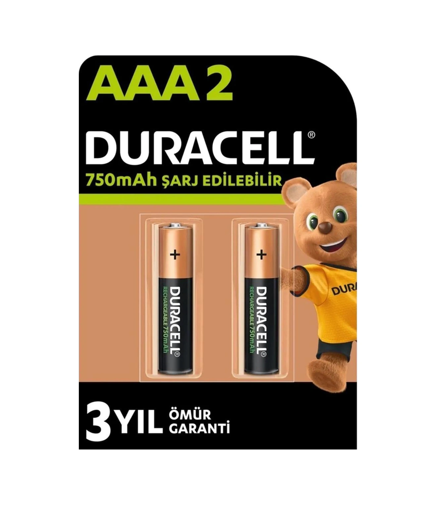 Duracell AAAA 750 Mah. Şarj Edilebilir Pil 2'Li