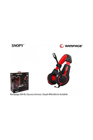 RAMPAGE SN-R1 Stereo 3.5mm Jack Siyah/Kırmız Gaming Mikrofonlu