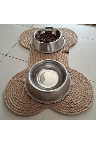 Evcil Hayvan Mama Paspası, %100 El Yapımı Kedi Köpek Mama Altlığı