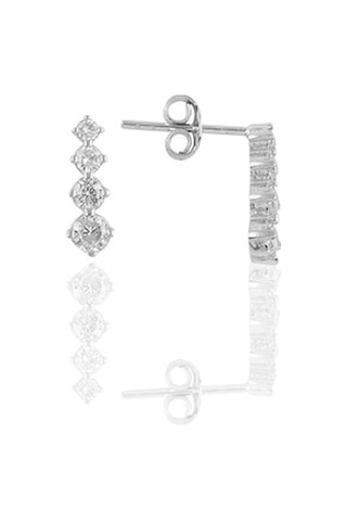 Gümüş Rodyumlu Zirkon Taşlı Işıltılı Ikili Set