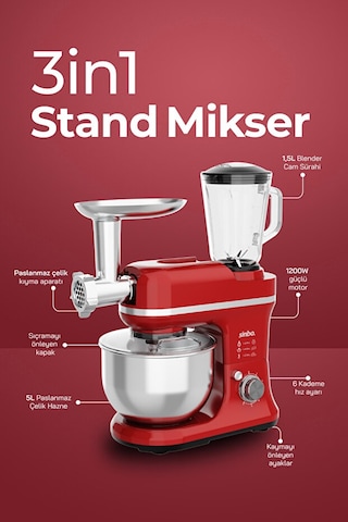 Sinbo SMX-2772 1200 W Çok Amaçlı 3in1 Mutfak Şefi Mikser & Blendet Set