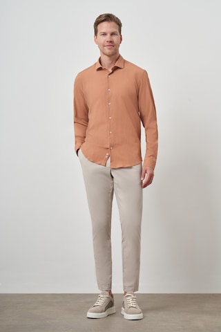 Morven Erkek Tarçın Gofre Trend Desenli Dynamic Fit İtalyan Yaka Gömlek 25ms004023850 Tarçın Tarçın
