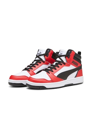 Puma Rebound V6 392326-04 Boğazlı Unisex Spor Ayakkabı Beyaz-kırmızı Renkli