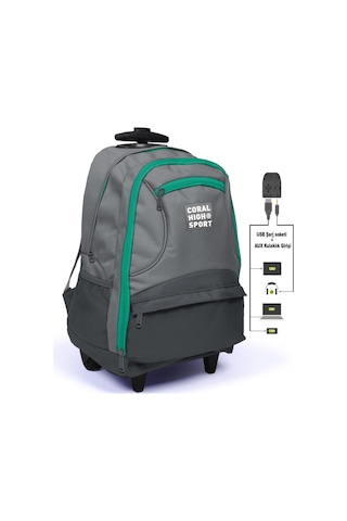 Coral High Sport Açık Gri Dört Bölmeli Usb Şarjlı Kulaklık Çıkışl