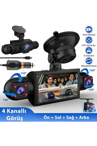 İdragon S23q 4 Kameralı Full Hd Araç Kayıt Sistemi - Wi-fi, Gece Görüşlü, G-sensörlü