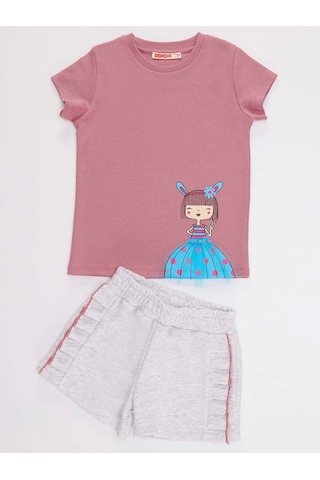 Denokids Tüllü Lily Kız Çocuk Şort Takım Çok Renkli