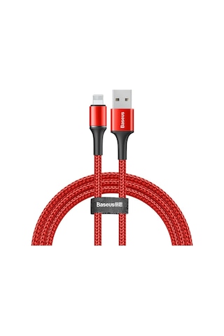 Baseus Halo 2.4A Lightning 1 Metre Şarj Kablosu Kırmızı