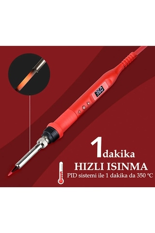 Tussle Kalem Havya Ts-908 220v 80w Dijital Üstten Ayarlı Hakko Uç Uyumlu - Siyah